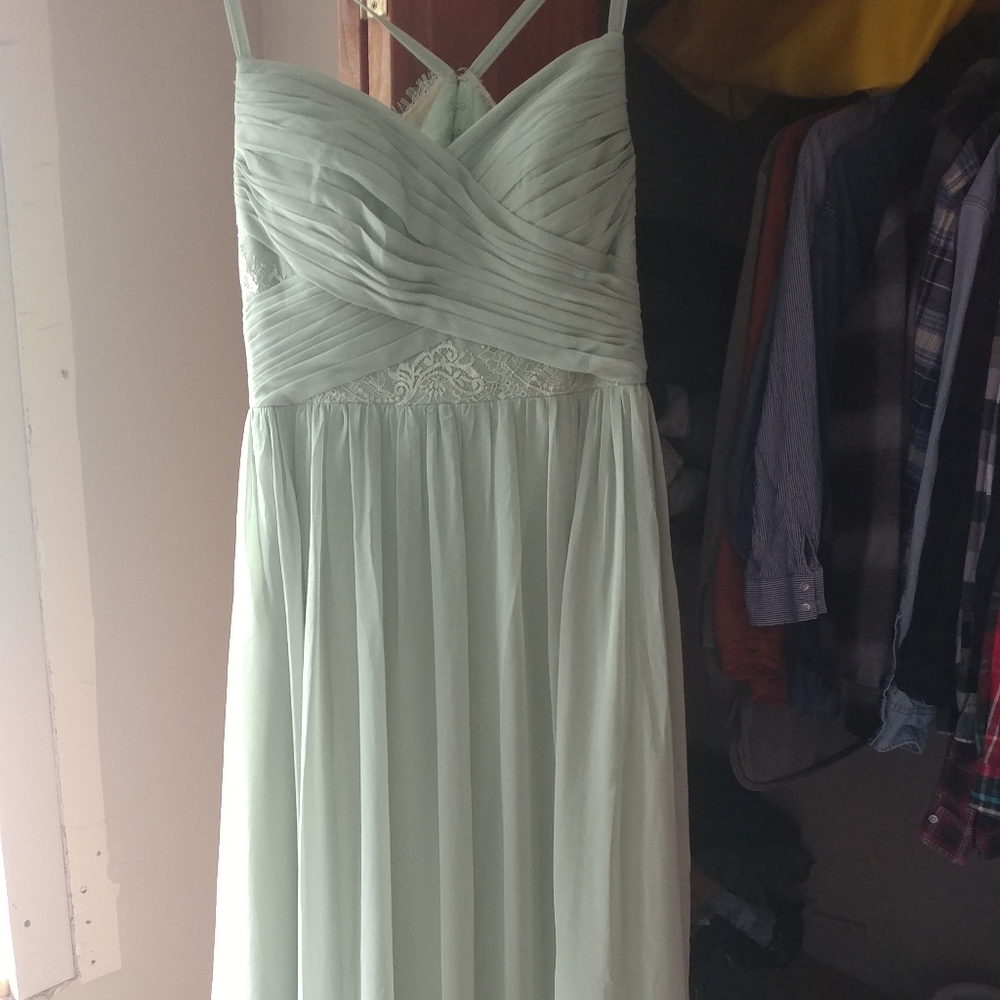 NWT Azazie Leslie Dusty Sage Green Dress